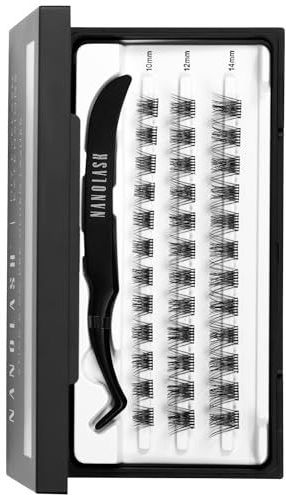 Voorgelijmde Wimpers Nanolash - Zelfklevende Wimpers, Voorgelijmde Cluster Wimperextensions, Zelfhechtende wimperclusters, Valse Wimpers Pre Glued (HARMONY)