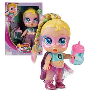 Super Cute Glitzy Cool Doll Regi interactieve superheldenpop met lichteffecten en geluidseffecten, magische fles, omkeerbare poppenkleding en accessoires, vanaf 4 jaar