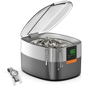 KECOOLKE - Ultrasone Reinigingsmachine - 750ml - Digitale Timer - Voor Bril Ringen Munten Zilver