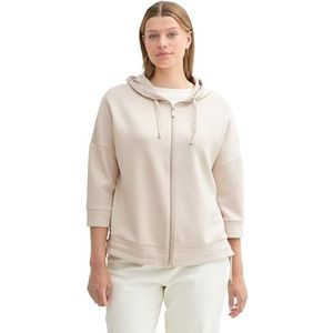 TOM TAILOR Plussize sweatjack voor dames, 12365 - Dusty Beige, 54/grote maten