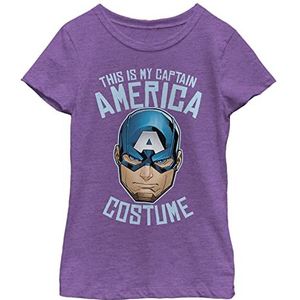 Marvel Capt America T-shirt voor kinderen, uniseks, Purple Berry, L