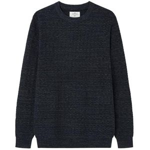 Springfield Reconsider Pretwisted structure pullover 5GG met decoratief patch label, marineblauw, S