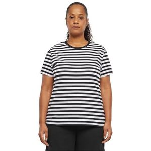 Urban Classics Dames T-shirt met reguliere strepen, zwart/wit, XXXL, Zwart/Wit, 3XL