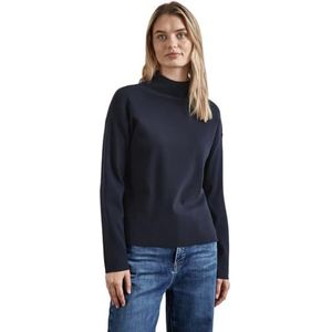 STREET ONE Basic fijn gebreide trui, Night Sky Blue, 36