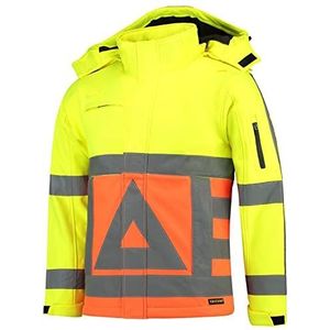 Tricorp 403002 Safety Softshelljas voor verkeersregelaars, 100% polyester + PU-membraan, 300 g/m², fluor oranje-geel, maat XL