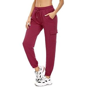 Doaraha joggingbroek dames sportbroek hardloopbroek lang katoen - met 4 zakken, trainingsbroek vrijetijdsbroek joggingbroek hoge taille, joggingbroek damesbroek voor sport & vrije tijd, fitness, yoga, hardlopen