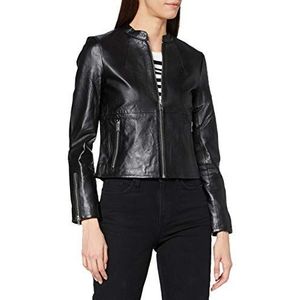 SELECTED FEMME Dames Slfibi Leather Jacket B Noos leren jas, zwart, 40