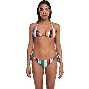 Urban Classics Dames bikini met triangel top, tweedelig badpak Ladies Stripe Bikini set, maten XS - XL, meerkleurig (Multicolor 01667), XS