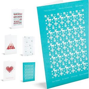 UNICEF - Pakket van 10 Kerstkaarten,Red and Teal