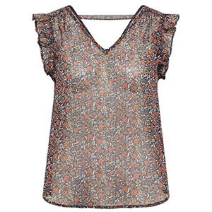 DreiMaster Vintage Dames 37323968 blouse met korte mouwen, marine meerkleurig, S