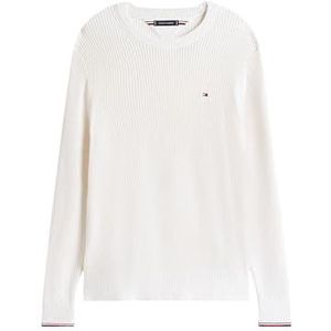 Tommy Hilfiger Heren RWB Rib Crew Neck MW0MW41516 Pullover Trui, Geel, L, Geel (ivoorbloemblaadje), L
