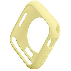 Zachte TPU schokbestendige bumper case voor iWatch Apple Watch Series 7 zwart 41 mm, zacht, flexibel TPU, ultradun, licht, bumper, schokbestendig, beschermfolie, horloge (geel)