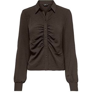 ONLY Onlmette Ls Wrinkle Noos WVN-blouse met korte top voor dames, Hot Fudge, M