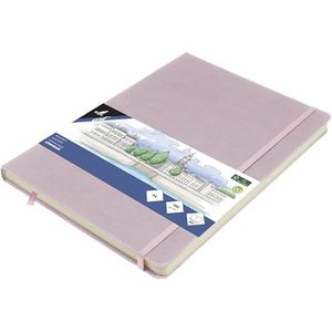 Kangaro Art schetsboek A4 violet PU hardcover 80 vellen 140 gram crèmekleurig papier crèmekleurig papier