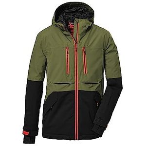 killtec Jongens Ski-jack/functioneel jack met capuchon en sneeuwvanger, waterdicht KSW 127 BYS SKI JCKT, olive, 140, 39668-000