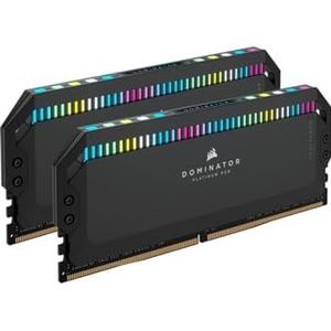 Corsair DOMINATOR PLATINUM RGB DDR5 32GB (2x16GB) 5600MHz C36 Desktop-Arbeitsspeicher (Onboard Spanningsregeling, Gepatenteerde CORSAIR DHX-Koeling, 12 Ultra-Heldere CAPELLIX RGB LED's) Zwart