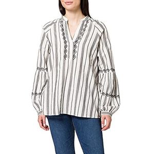 Camel Active Womenswear Damesblouse, Offwhiteblackstriped, S