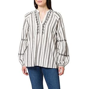 Camel Active Womenswear Damesblouse, Offwhiteblackstriped, XL