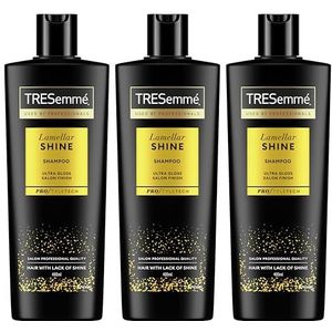 Tresemme Shampoo Lamellar Shine voor een salonfinish vol glans met gepatenteerde Lamellar-technologie 3 x 400 ml