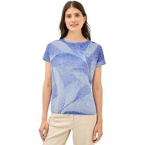 Cecil Ombré Burn-Out T-shirt voor dames, Urban Navy Blue, L