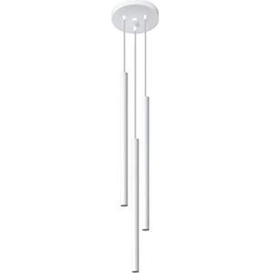 SOLLUX lighting Pastelo 3P Plafondhanglamp, modern design met cilindrische metalen kap, verwisselbare G9-gloeilamp, 3 x max 8 W led, gepoedercoat staal, wit, 20 x 20 x 90 cm