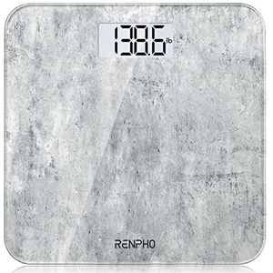 RENPHO personenweegschalen, personenweegschalen met uiterst nauwkeurige sensoren, digitale personenweegschalen met step-on-technologie, weegschaal van veiligheidsglas, beton