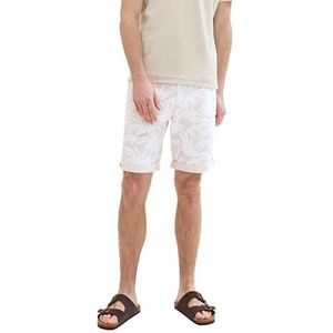 TOM TAILOR Heren bermuda shorts, 35411 - beige geborsteld bladontwerp, 30