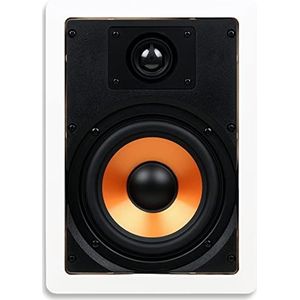 Micca M-6S 2-weg in-muur luidspreker, 18,5 cm (B) bij 10,7 inch (H) uitsparing, thuisbioscoop, hele huis audio, binnen of overdekt buiten, 6,5 inch woofer, 1 inch tweeter, wit, overschilderbaar, elk