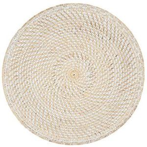 SARO LIFESTYLE 5091.W15R Avignon Collectie Geweven rotan Placemats (Set van 4), 100%, Wit