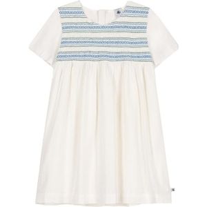 Petit Bateau Meisjesjurk met, wit, 8 Jaar