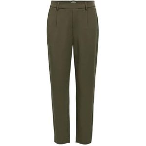 Broek - Blauw - Geweven Stof - Rechte Pasvorm - Elastische Tailleband