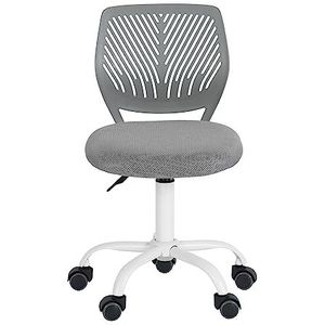 FurnitureR Home Office Chair, ergonomische, in hoogte verstelbare, draaibare computerstoel om thuis te schrijven, grijs, plastic, 38 cm x 39 cm x 75-85 cm