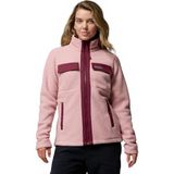 Columbia Dames Juniper Peak Full Zip Fleece, Volledige Zip Fleece Jacket, Eraser Pink, Rich Wine, XXL