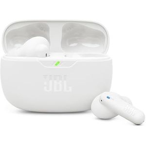 JBL Wave Beam 2, True Wireless Noise Cancelling Bluetooth Earbuds met 40 uur afspeeltijd, JBL Pure Bass Sound, Smart Ambient Technologie en Multi-Point Verbinding, in Wit
