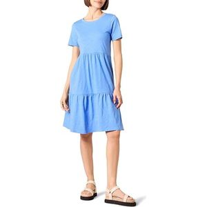 Amazon Essentials Damesjurk met korte mouwen en ronde hals, blauw, medium