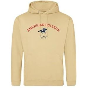AMERICAN COLLEGE USA Sweatshirt met print, warme kleding, uniseks, kinderen, jongens en meisjes, casual, model ACSCW3, beige, 16 jaar, Beige, 16 ans