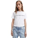 Calvin Klein Jeans Core Institutional Logo Slim Tee S/S T-shirts voor heren, Helder Wit, XS