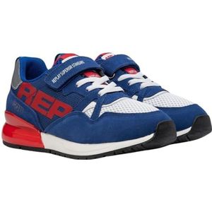 Replay Shoot JR 8 Sneaker, 440 Navy Fluo ORG, 37 EU, 440 Navy Fluo Org, 37 EU