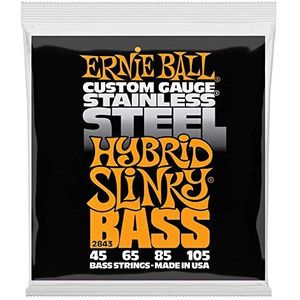 Ernie Ball P02843 Hybrid Slinky Stainless Steel Electric Bass Strings - 45-105 Gauge