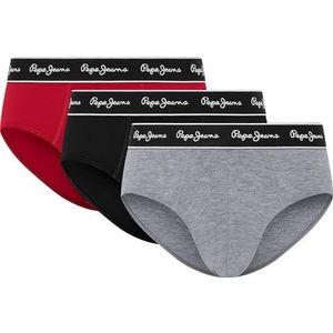 Pepe Jeans Heren Solid Bf 3P, Slip, Grijs, S, Grijs (Marl Grijs), S