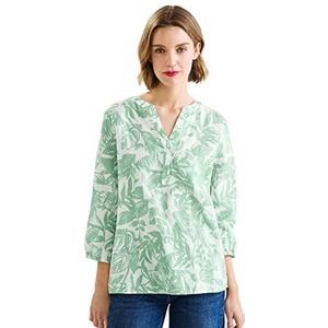 Street One Dames linnen blouse, Zacht Leafy Green, 36