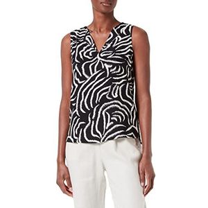 TOM TAILOR Dames Basic blouse zonder mouwen 1031663, 29861 - Black Abstract Waves Design, 32
