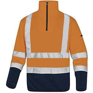 Delta Plus MARHVOMXG uiterst zichtbare fleece trui in polyester look, neonoranje/marineblauw, maat XL, 10 stuks