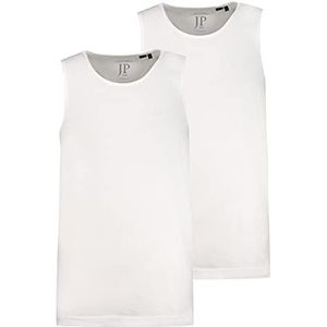 JP 1880 Heren grote maten grote maten Menswear L-8XL Tanktop, 2-pack, mouwloos, tot 8 XL 796858, sneeuwwit, L