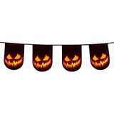 Boland 72300 - vlaggetjesslinger griezelige pompoen, zwart/oranje, kostuumaccessoire, Halloween-accessoire