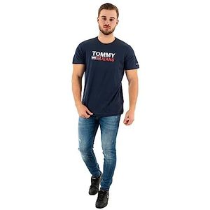 Tommy Hilfiger T-shirts met korte mouwen voor heren, blauw (Twilight Navy), S