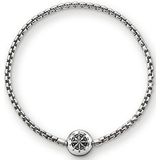 Thomas Sabo Unisex armband Karma Beads 925 sterling zilver zwart KA0002-001-12, 20,00 cm, Sterling zilver, zonder steen
