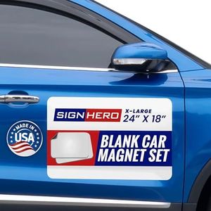 Blanco magneten (2 stuks) - Afgeronde hoeken Blanco Auto Magneet Set - Perfecte in de VS gemaakte magneet voor auto om zaken te adverteren, Cover Company Logo (voor HOA), Autokrassen en deuken