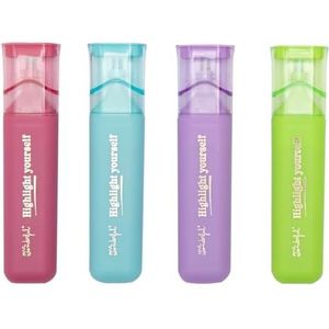 Mr. Wonderful - Set van 4 markeerstiften - HIGHLIGHT YOURSELF - 4-delige set glitter markeerstiften
