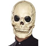 Halloween! Smiffys doodskopmasker, wit, schuimlatex, volledige hoofdafdekking met apart beweegbaar grenen